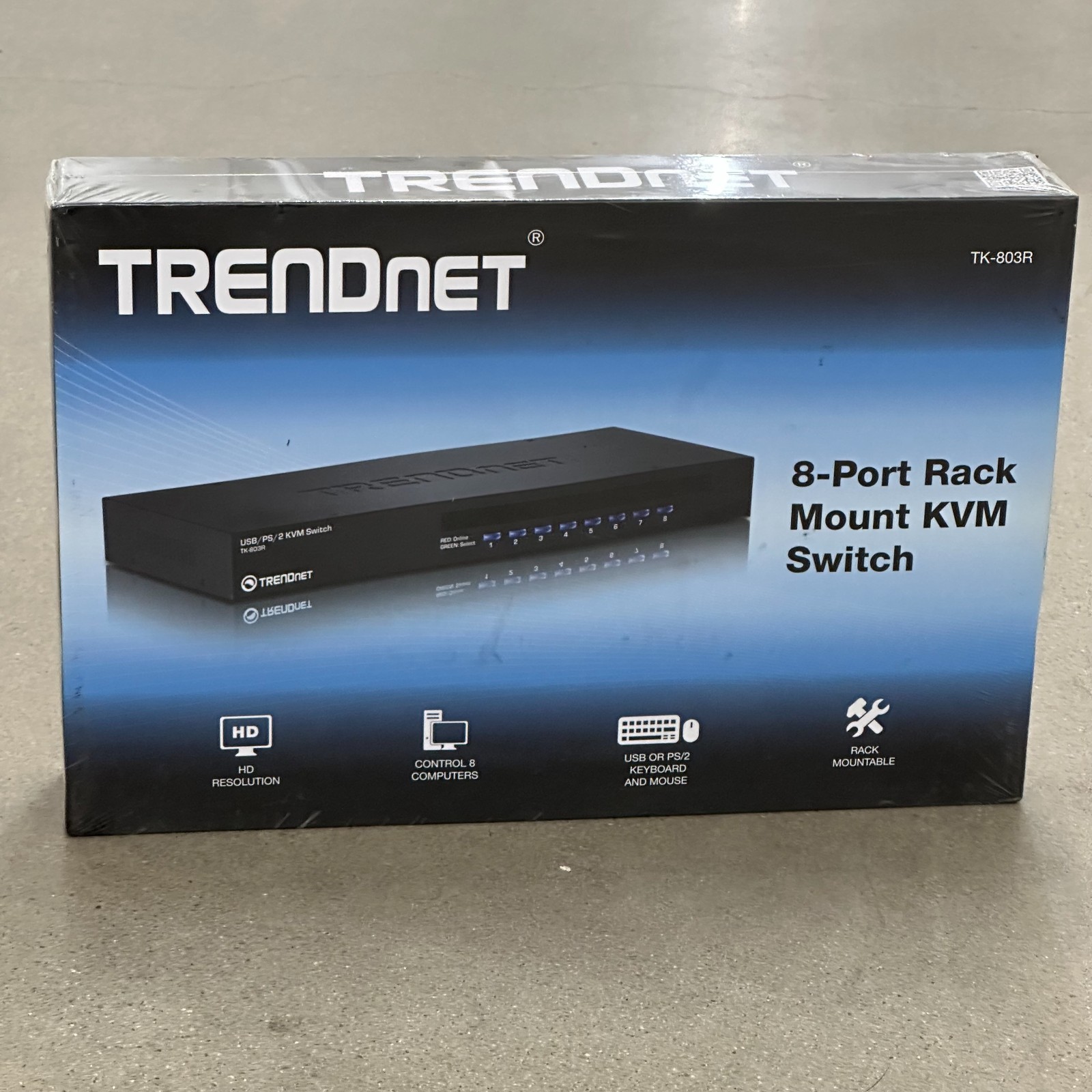 Lot of 4 NEW Sealed TRENDnet TK-803R 8-Port Rackmount USB VGA KVM Switch