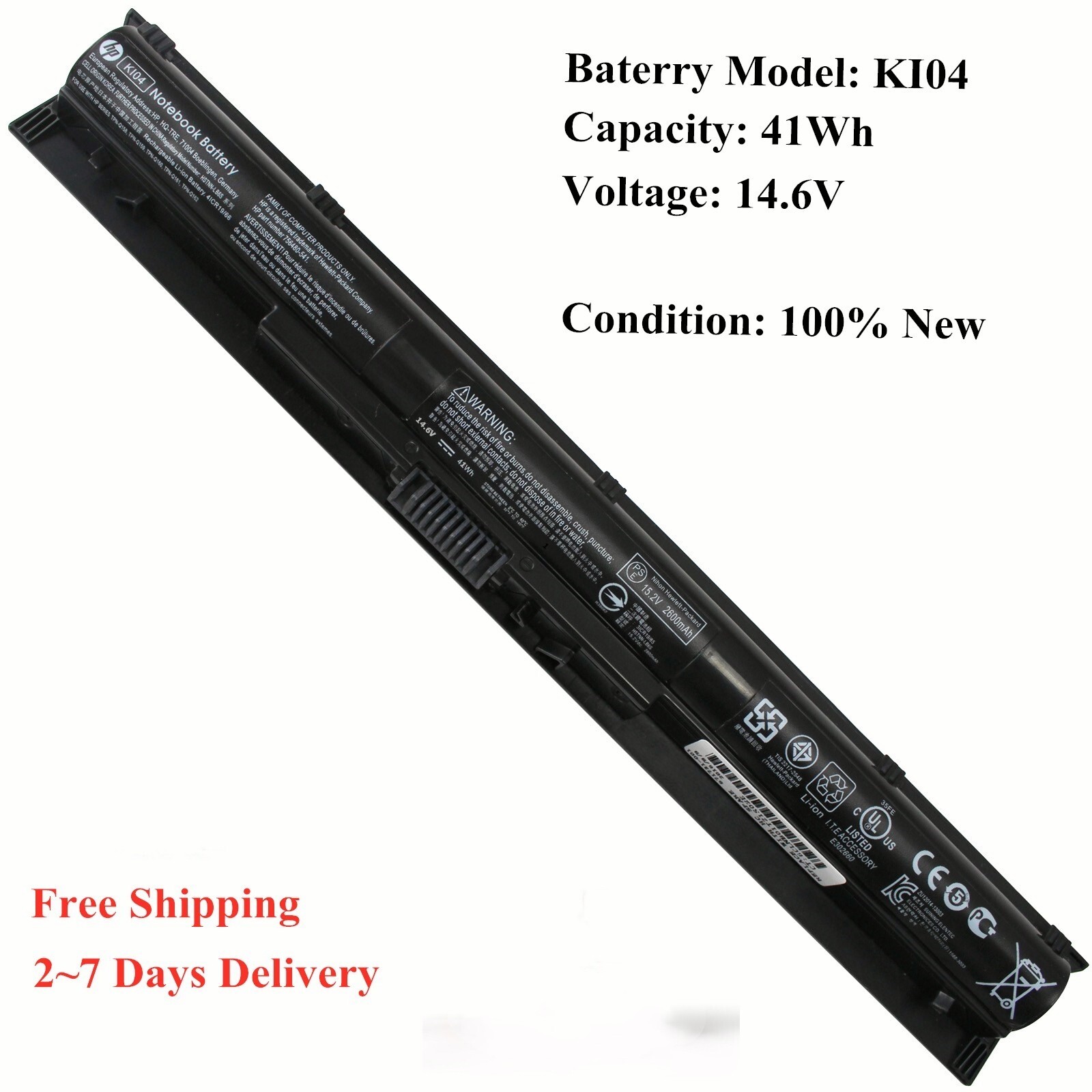 Genuine OEM K104 KI04 Battery HP Pavilion 14/15/17-AB000 HSTNN-LB6S 800049-001