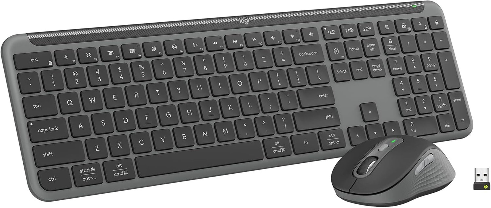 Logitech MK955 Signature Slim Wireless Keyboard and Mouse Combo, for Larger Hand