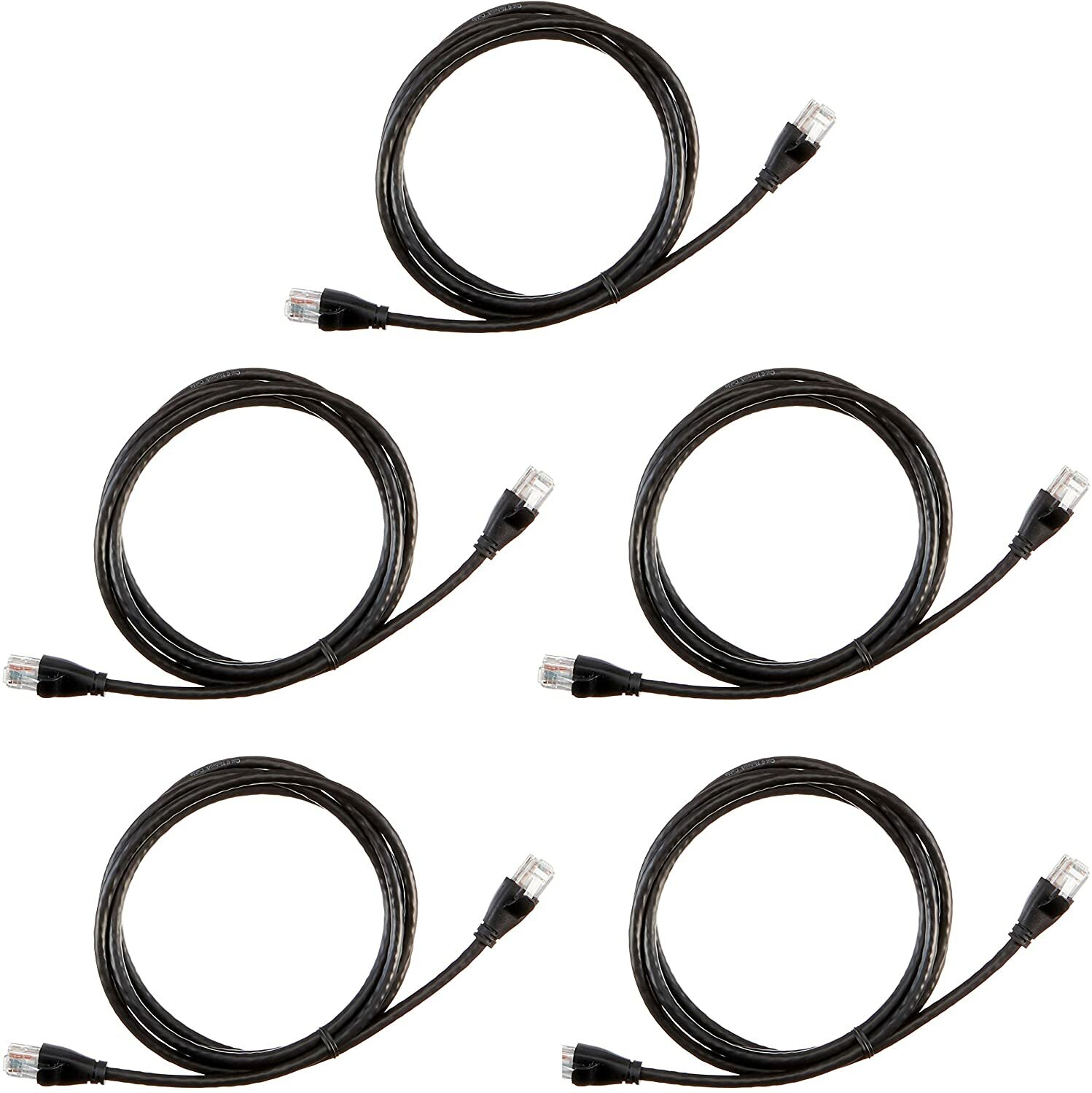 5 Pack RJ45 Cat-6 Ethernet Patch Internet Cable - 5 Feet (1.5 Meters) NEW IN BOX
