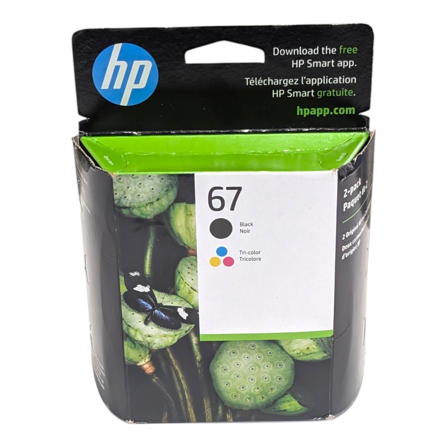 HP 67 Black Tri-Color Ink Cartridges 2 Pack Combo Exp 05/2027 USA Duty Paid