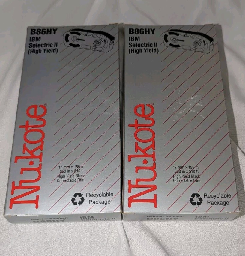 NU-KOTE B86HY IBM Selectric II Typewriter Ribbon High Yield Black Film NIB