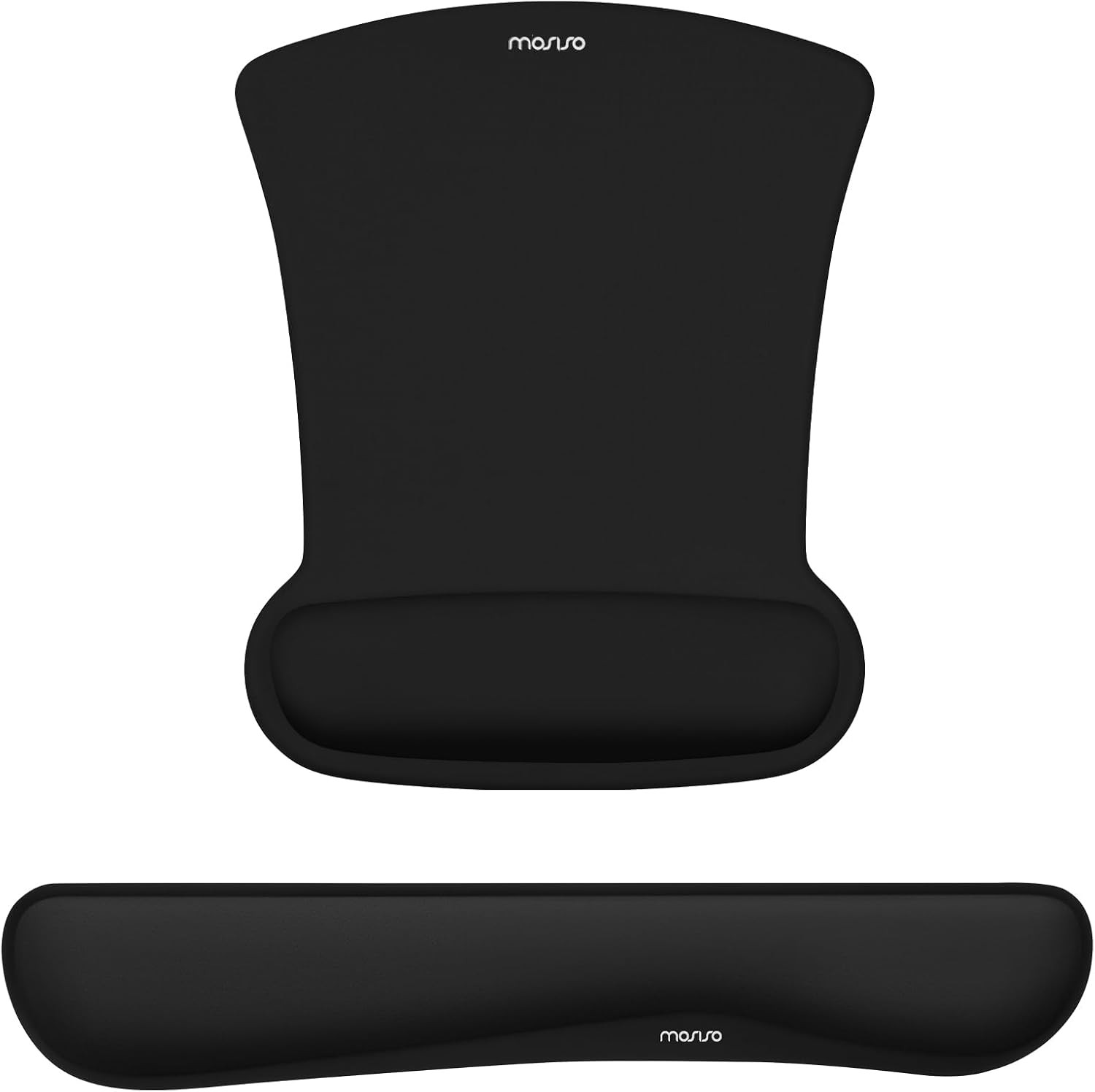MOSISO Wrist Rest Support for Mouse Pad & Keyboard Set, Medium, Black
