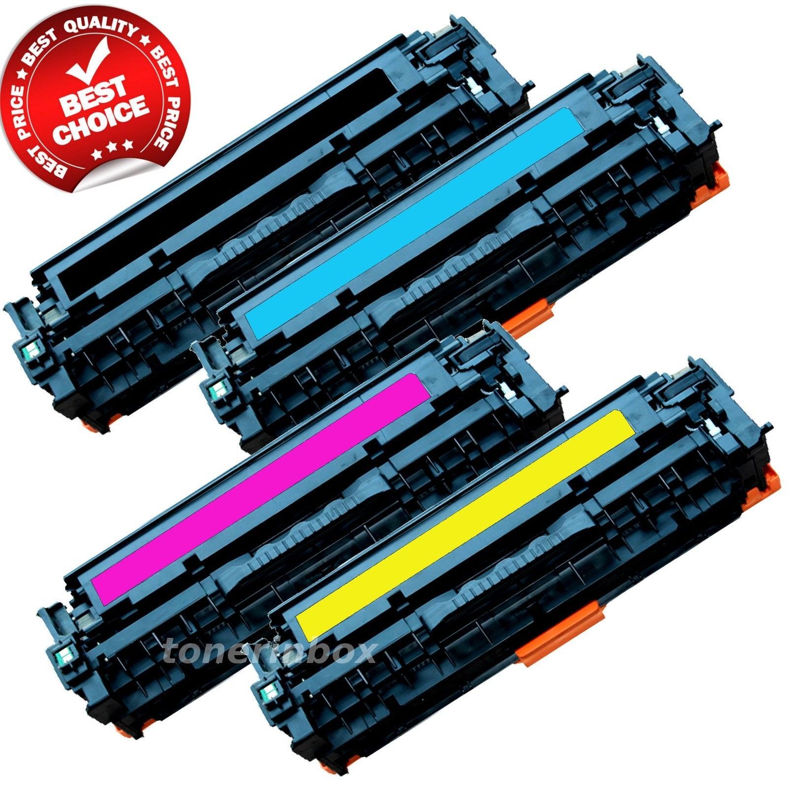 Set of 4 PK CE320A 128A Laser Toner For Color HP LaserJet Pro CM1415FNW CP1525NW
