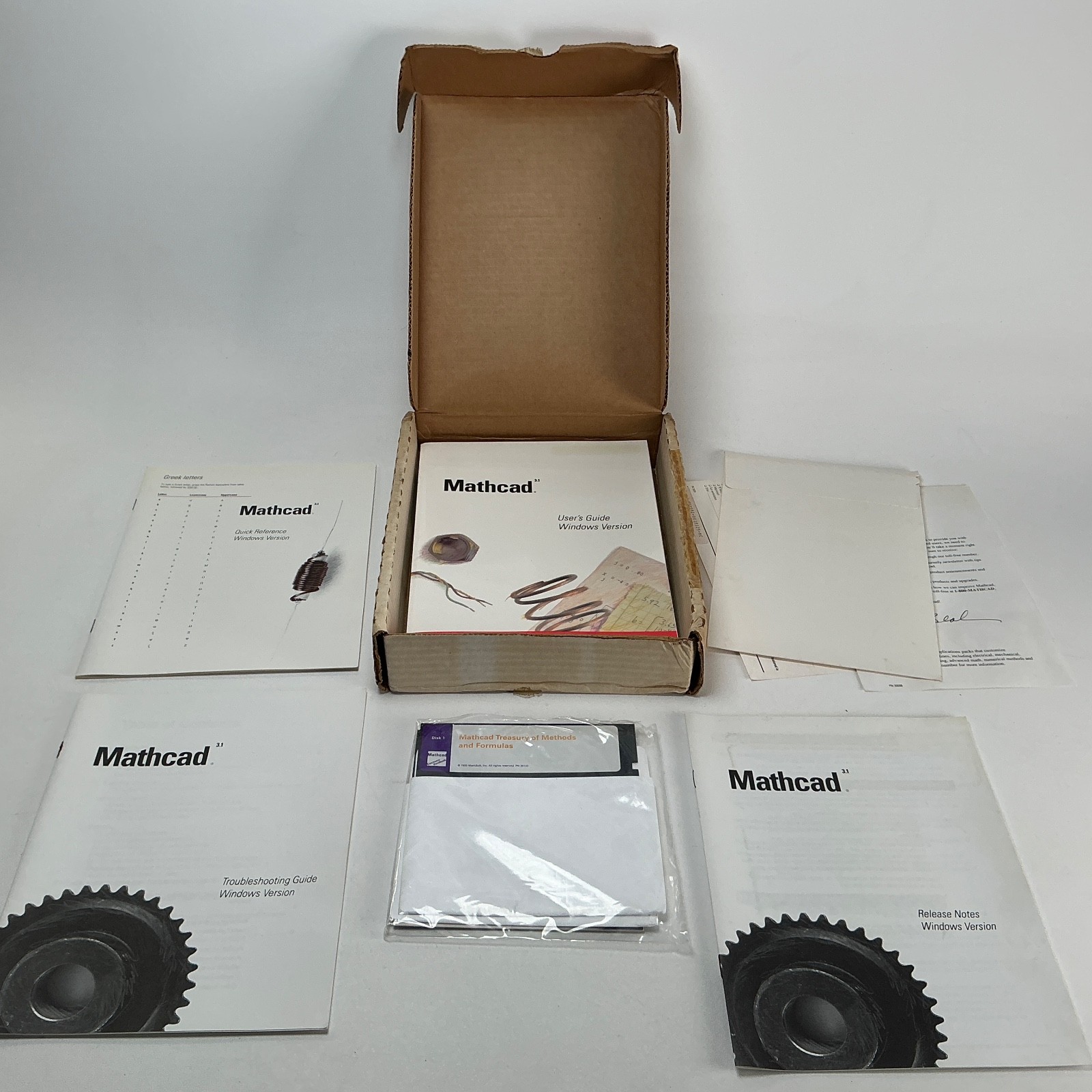 MathSoft MathCad Treasury of Methods 5.25” Disks 1992 30123 Vintage Software