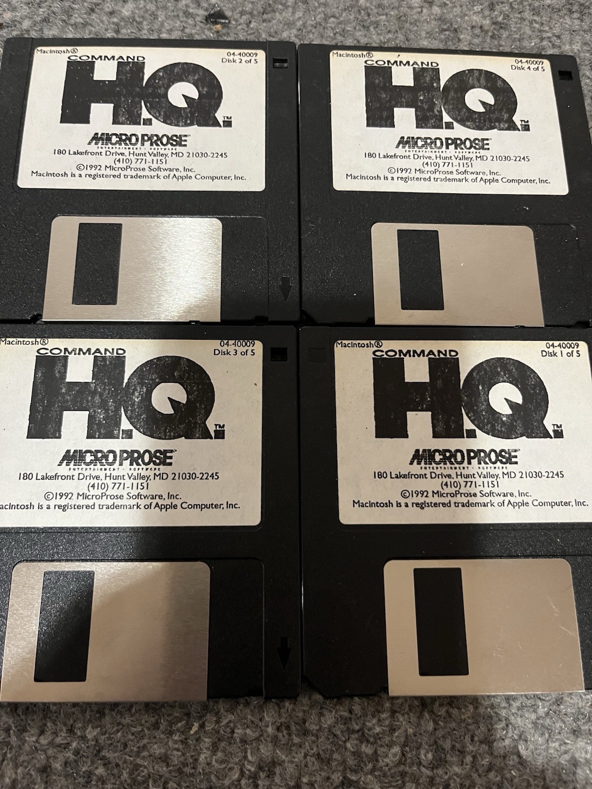 Vintage 1992 Macintosh Command HQ Lot Of 4 Discs