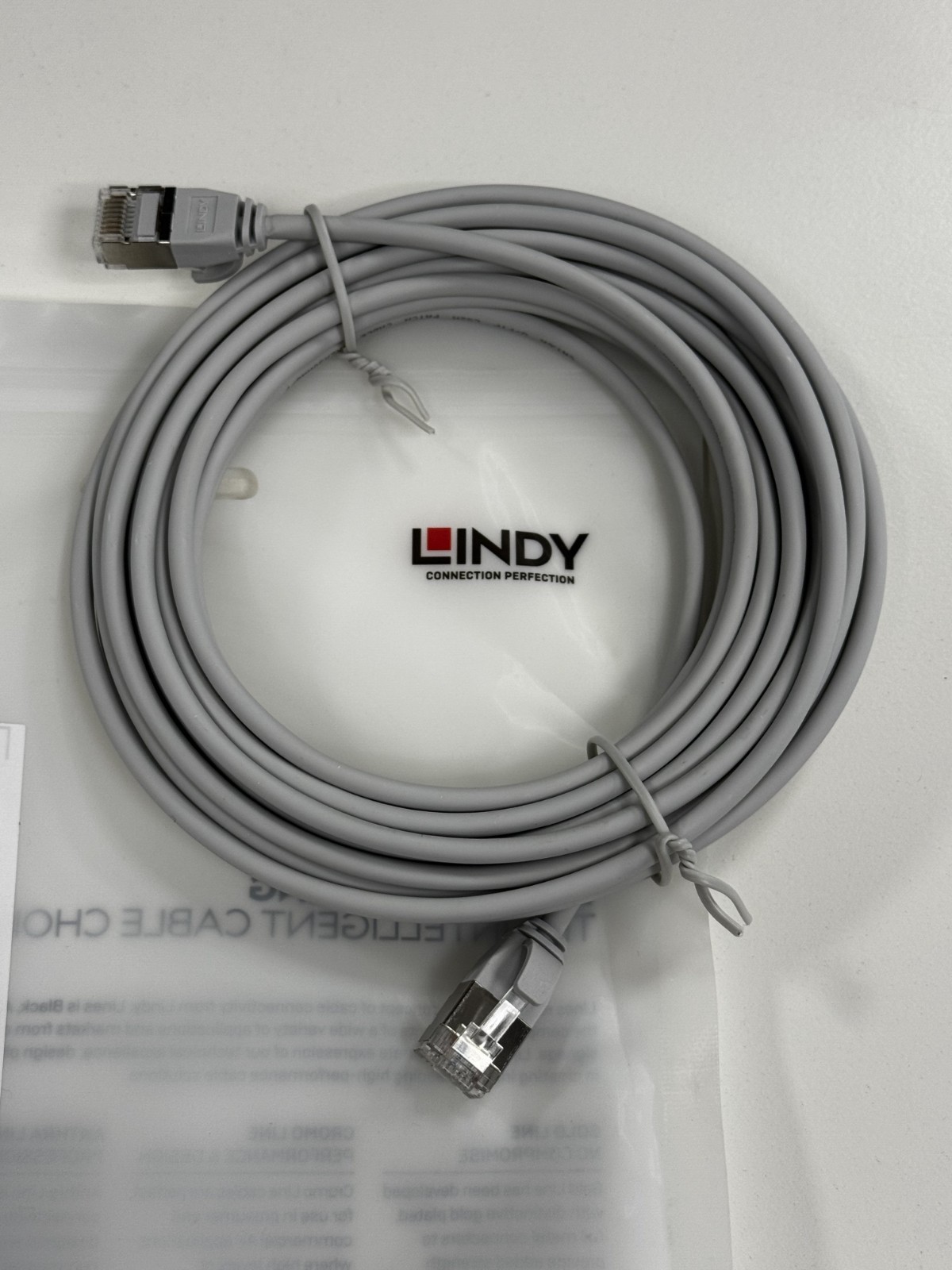 Lindy RJ45 Network cable, patch cable CAT 6A U/FTP (Grey), 5m - 47596