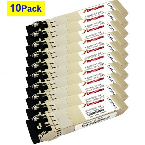 10PK AXM761 Compatible 10GBASE-SR SFP+ (MMF, 850nm, 300m, LC) for Netgear XS505m