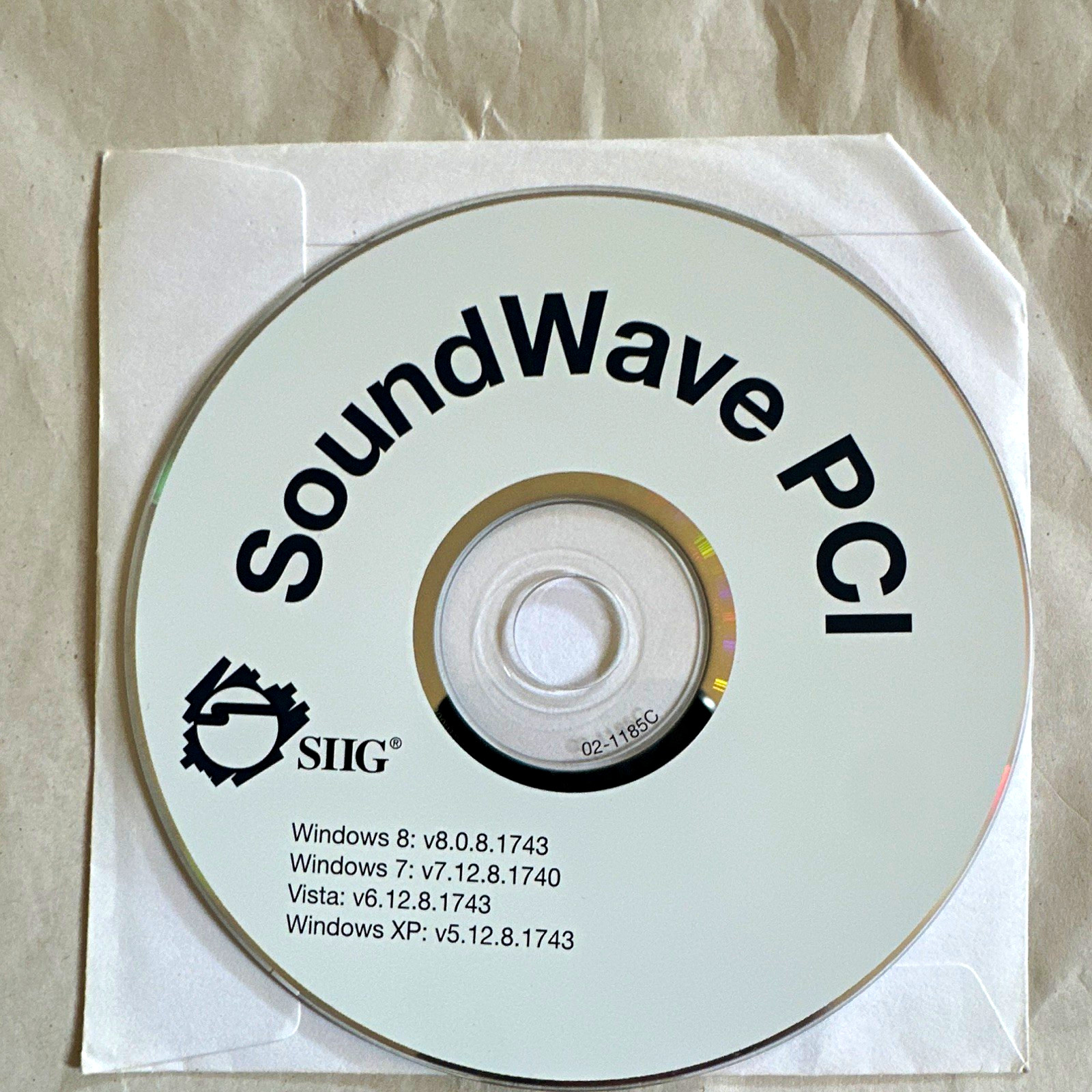 SIIG SoundWave PCI Driver/Utility Software CD Win 8/7/Vista/XP MPN 02-1185C
