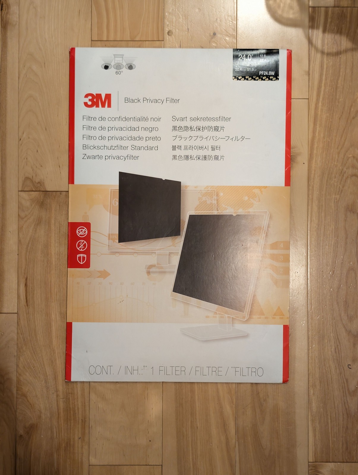 3M PF24.0W Black Privacy Filter 24.0 Widescreen - NOB