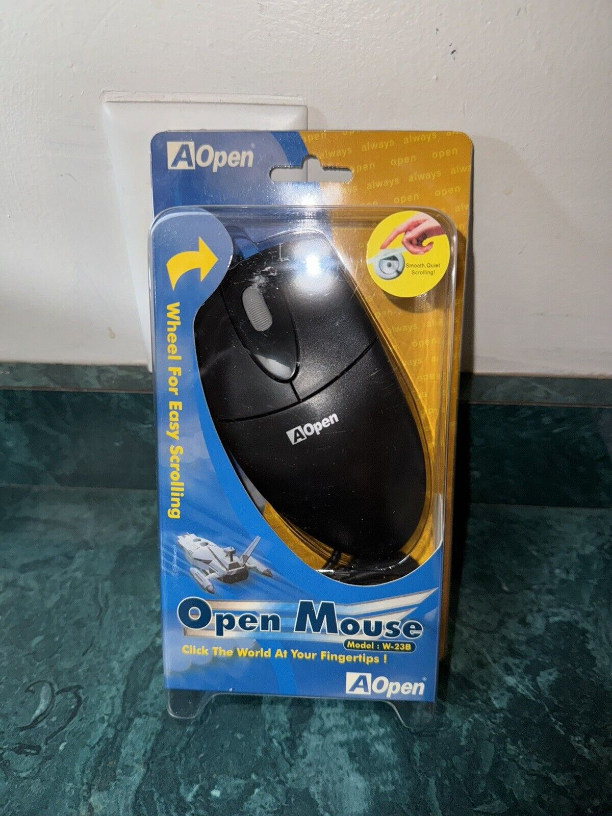 Vintage AOpen Open Mouse W-23B 3D PS/2 NOS Microsoft Windows 95