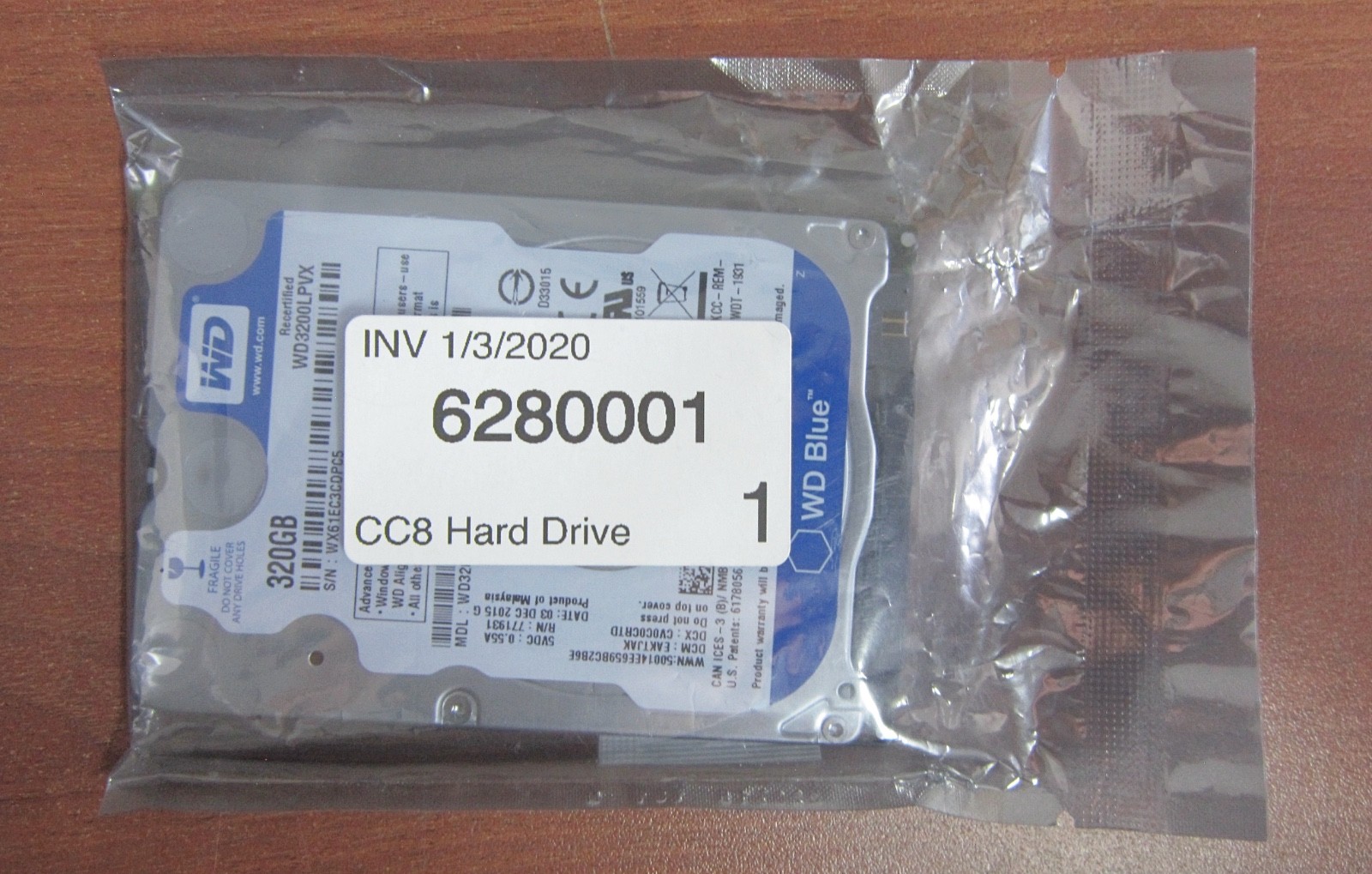 NEW SEALED Western Digital Blue WD3200LPVX Hard Disk Drive 320 GB 2.5in