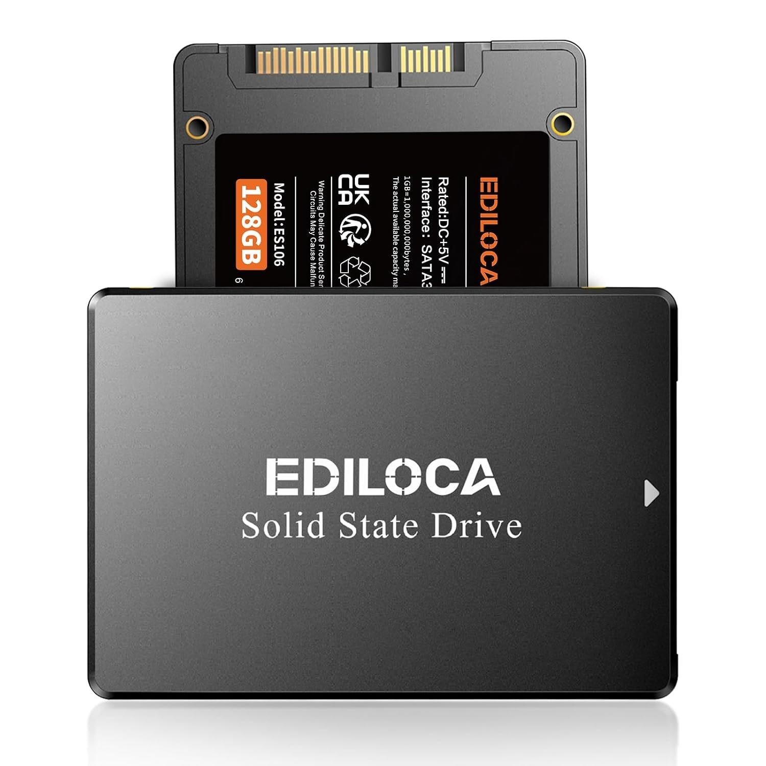 128GB SATA III SSD 2.5" Solid State Drive, 500MB/s Read Speed, Shock-Resistant