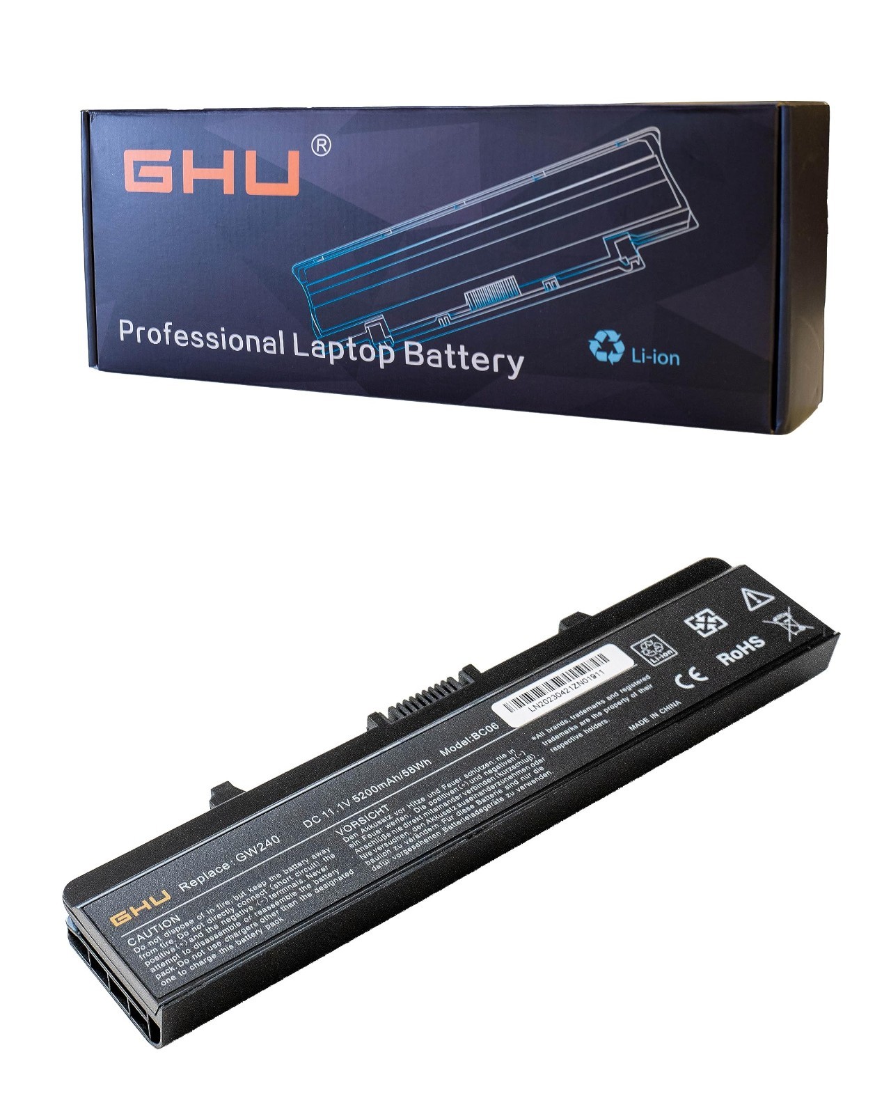 58Wh Replacement Battery for Dell Inspiron 1525 1526 1545 1440 1750, Compatible