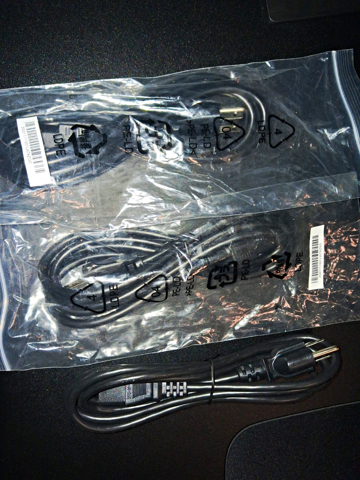 Black NEMA 5-15P to IEC C13 Computer Power Cord Cable