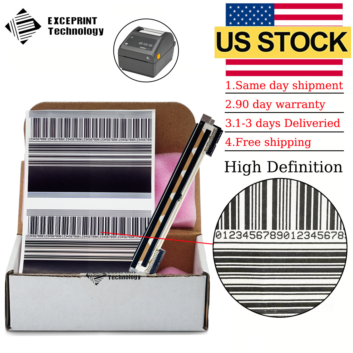 ✅ Printhead for Zebra ZD420D ZD620D Printer 203dpi P1080383-415 USA STOCK New✅