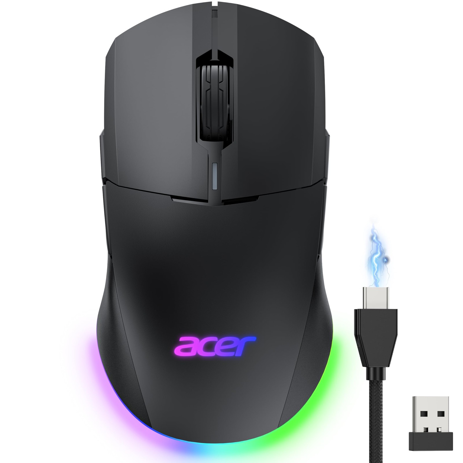 Dual-Mode 2.4GHz Wireless & Wired Computer Gaming Mouse for PC, Laptop