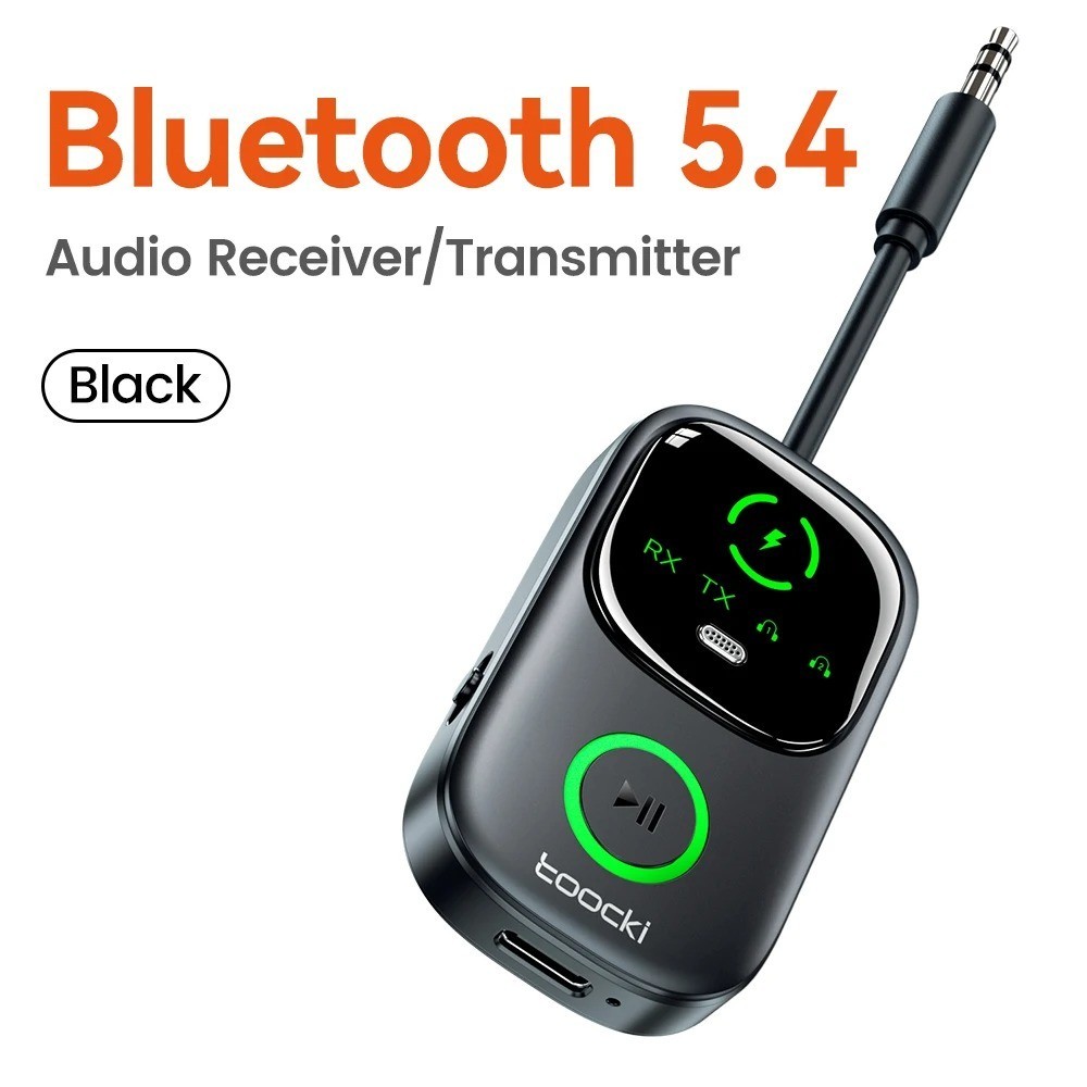 Toocki Bluetooth 5.4 Audio Reciever Transmitter RT/TX 2 In 1 Adapter for TV