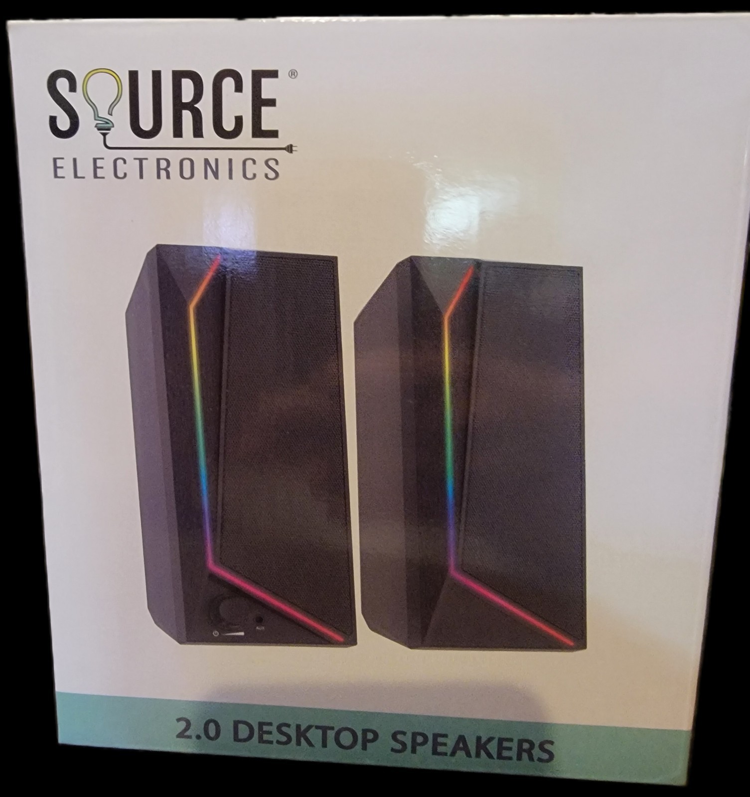 Source Electronics 2.0 Desktop Speakers USB-C 3.5mm Touch Light Control Black