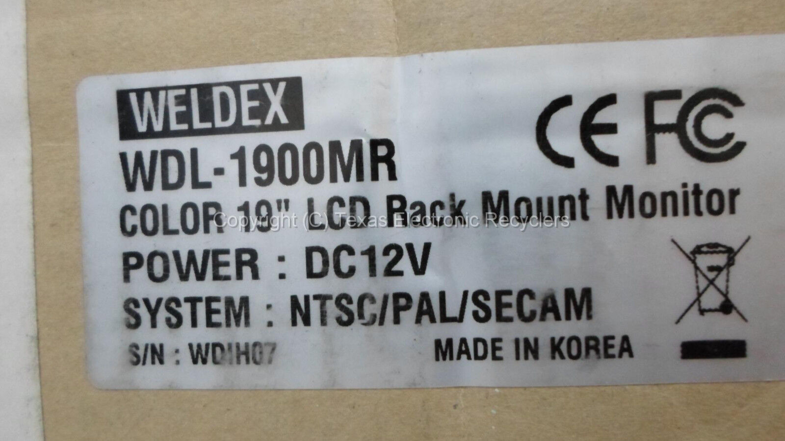 NEW OPEN BOX - Weldex WDL-1900MR Color 19\