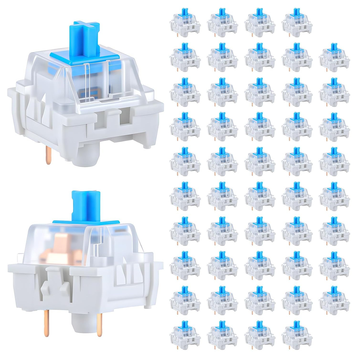 50 PCS Mechanical Keyboard Switches Keyboard Clicker 3 Pin Blue Switch Replaceme