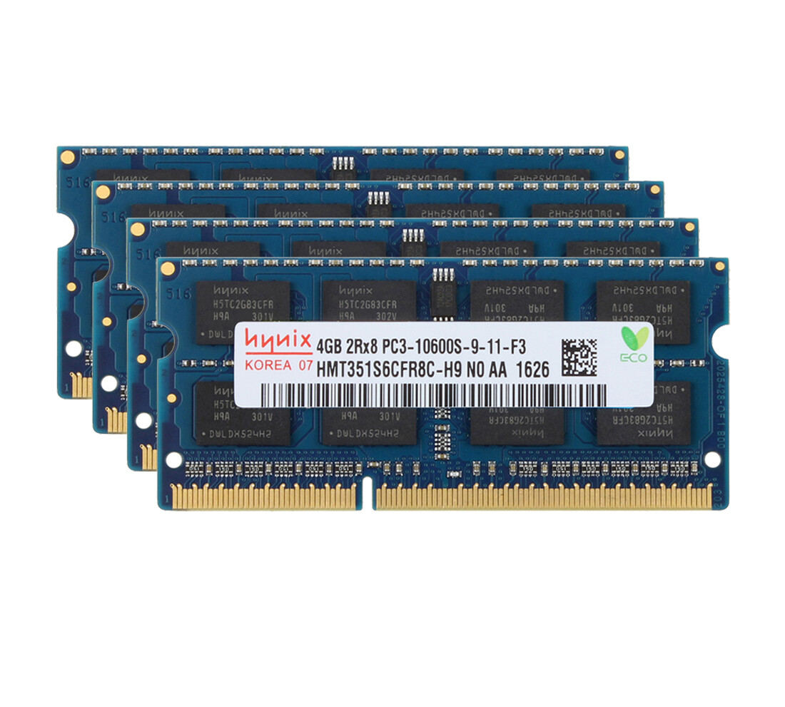 16GB DDR3 RAM Hynix 4X 4GB  1333MHz PC3-10600 204PIN SODIMM Laptop Memory 4 GB