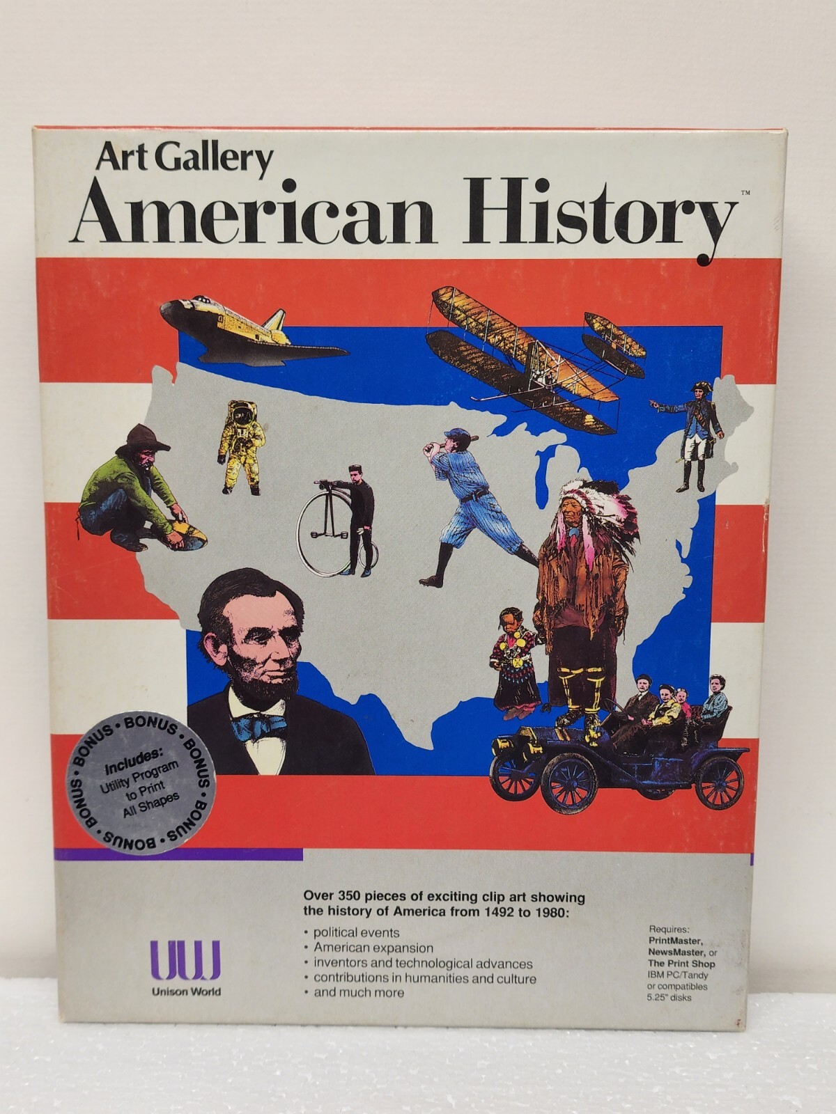 Vtg IBM PC American History Art Gallery Software Game Posters 5¼" Floppy Disks