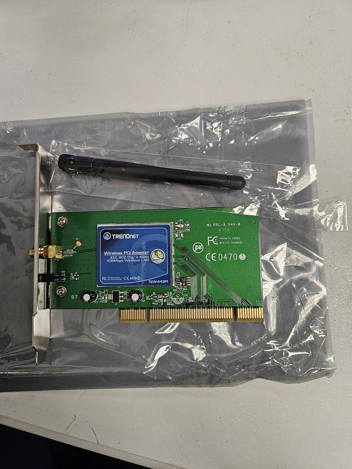 TRENDnet Wireless PCI Adapter 108Mbps 802.11g support 64/128-Bit  TEW-423PI #353