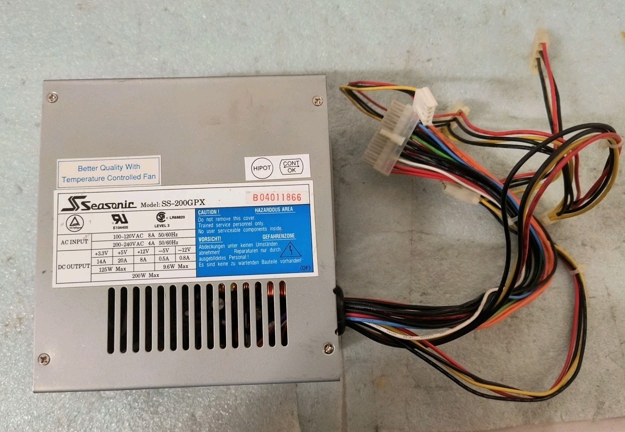 RARE VINTAGE SEASONIC MODEL SS-200GPX ATX 200 WATT POWER SUPPLY DS-PS-1