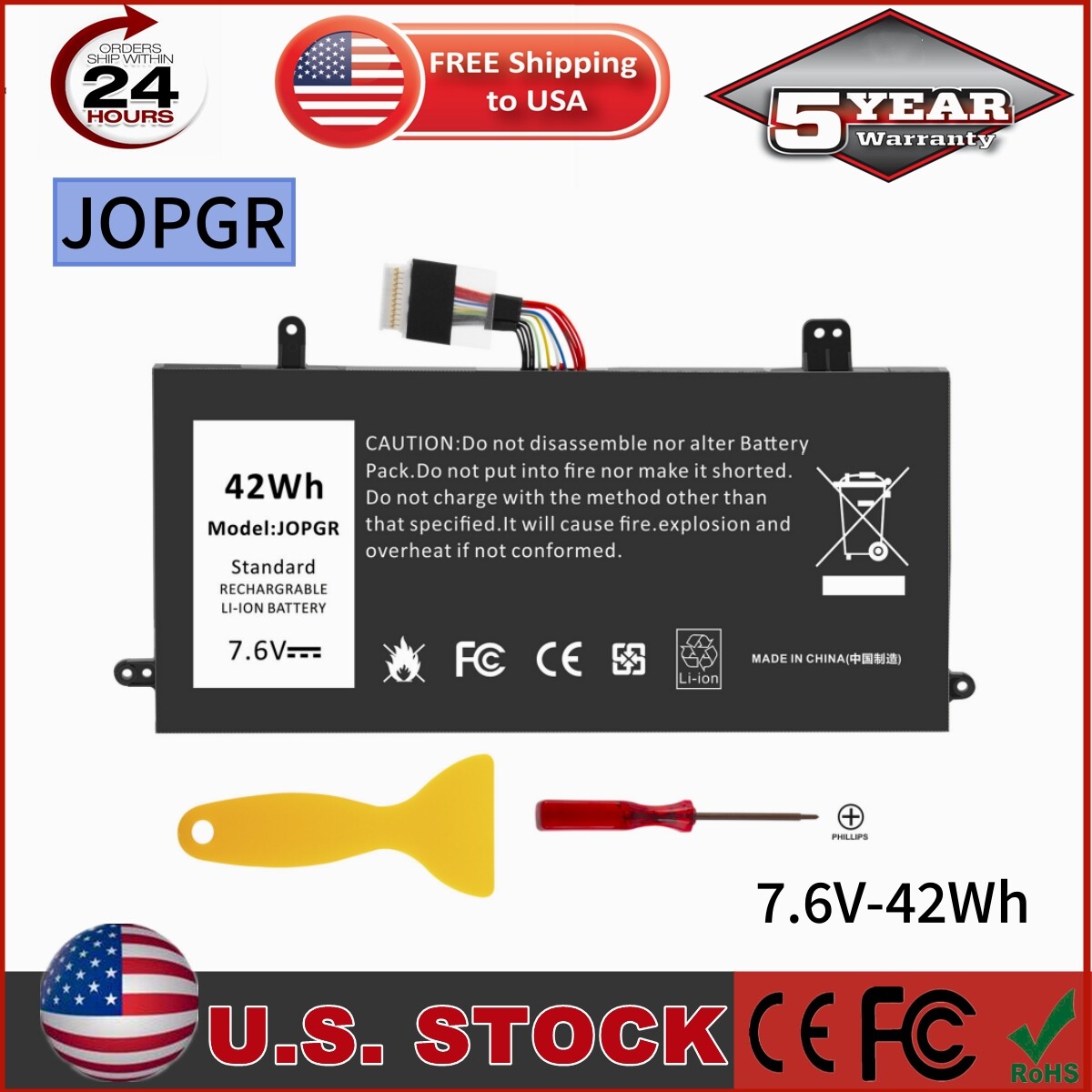 ✅LOT 10X J0PGR Battery For Dell Latitude 5285 5290 E5285 2-in-1 T17G JOPGR RDYCT