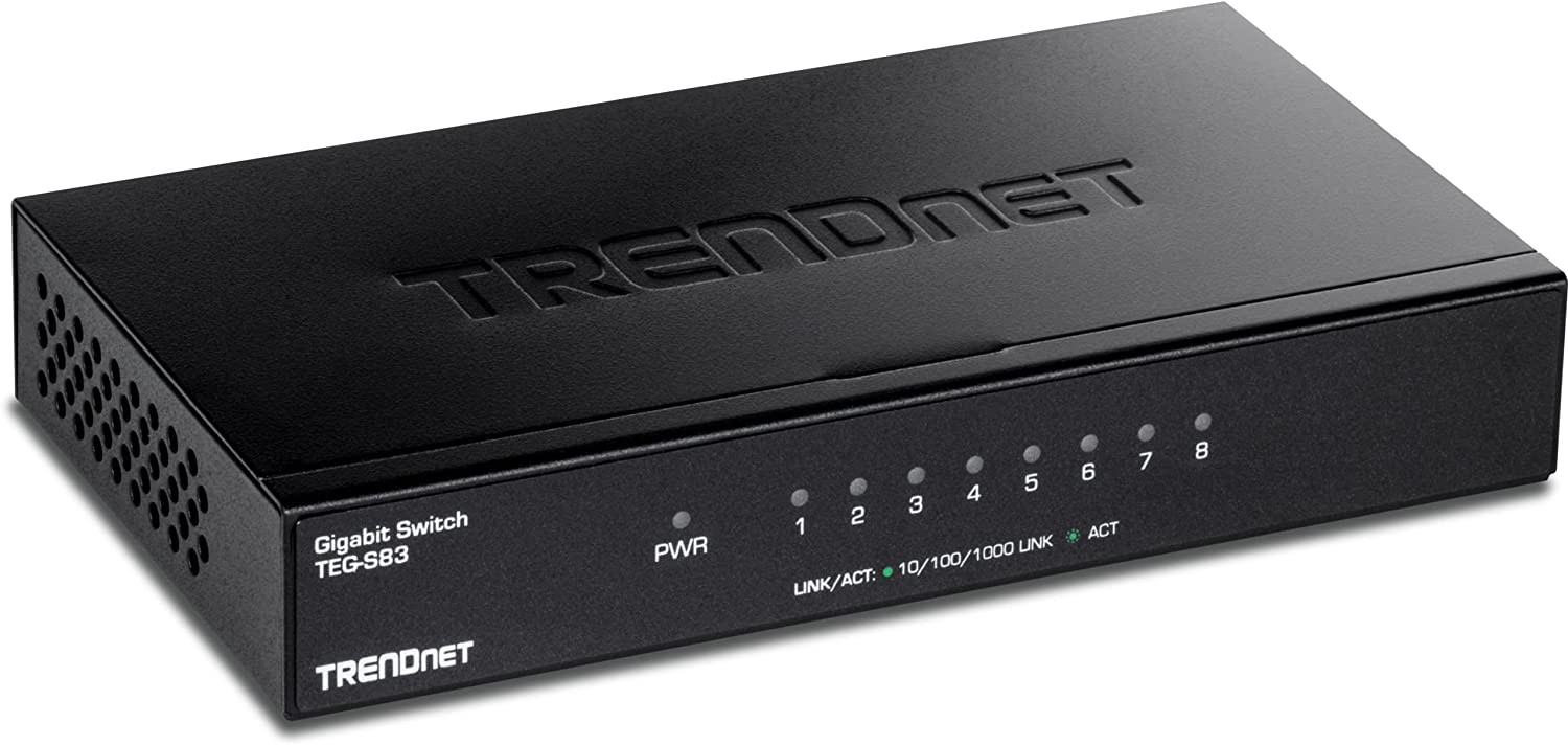 Trendnet TEG-S83 8-Port Gigabit Desktop Switch Black