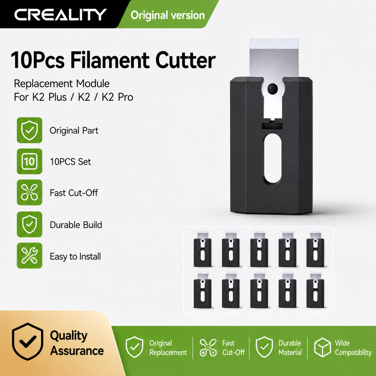 Creality K2 Plus/K2/K2 Pro Filament Cutter Module Replacement Fast Cut Off 10PCS