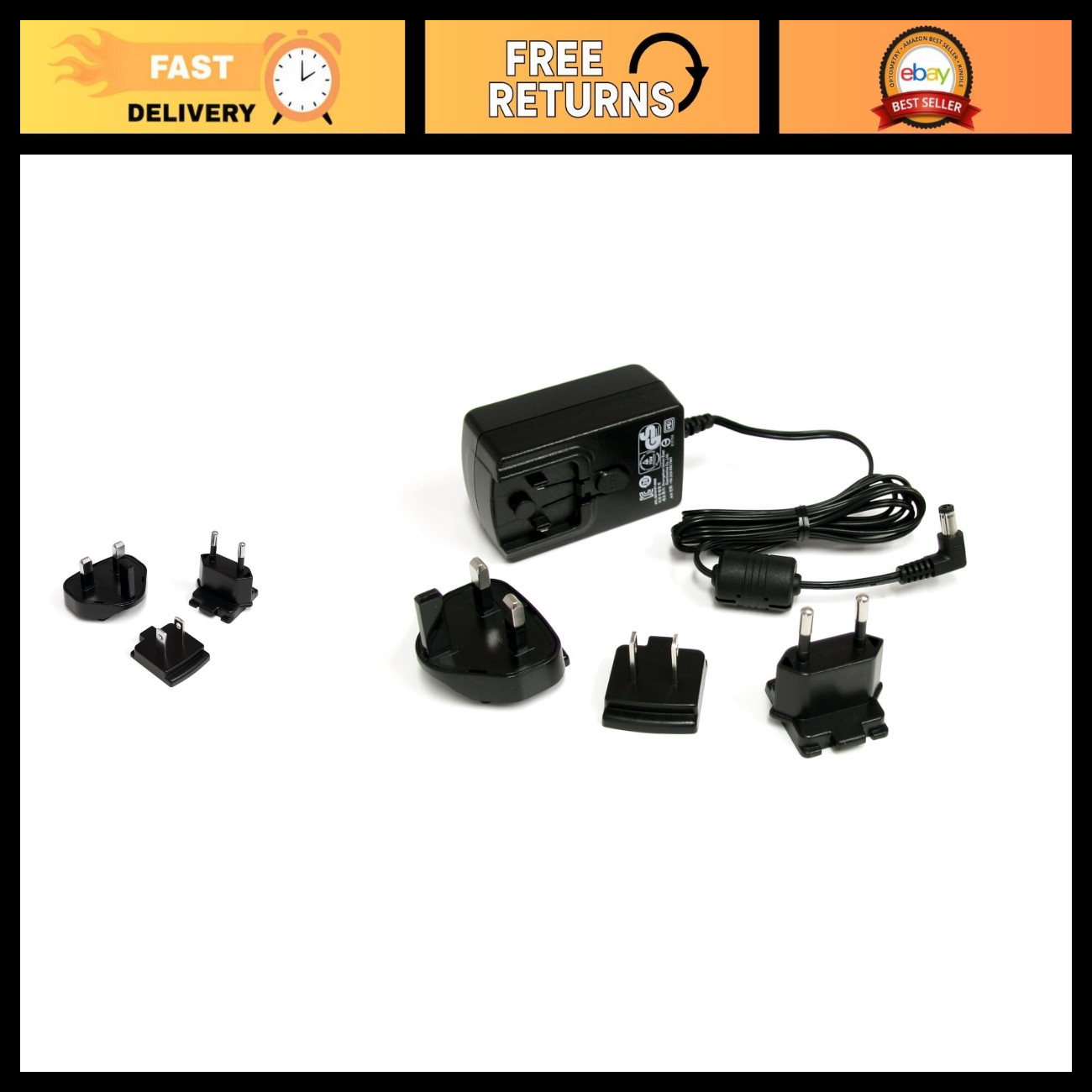 Universal 12V 1.5A Power Adapter, AC to DC Power Supply for Electronics