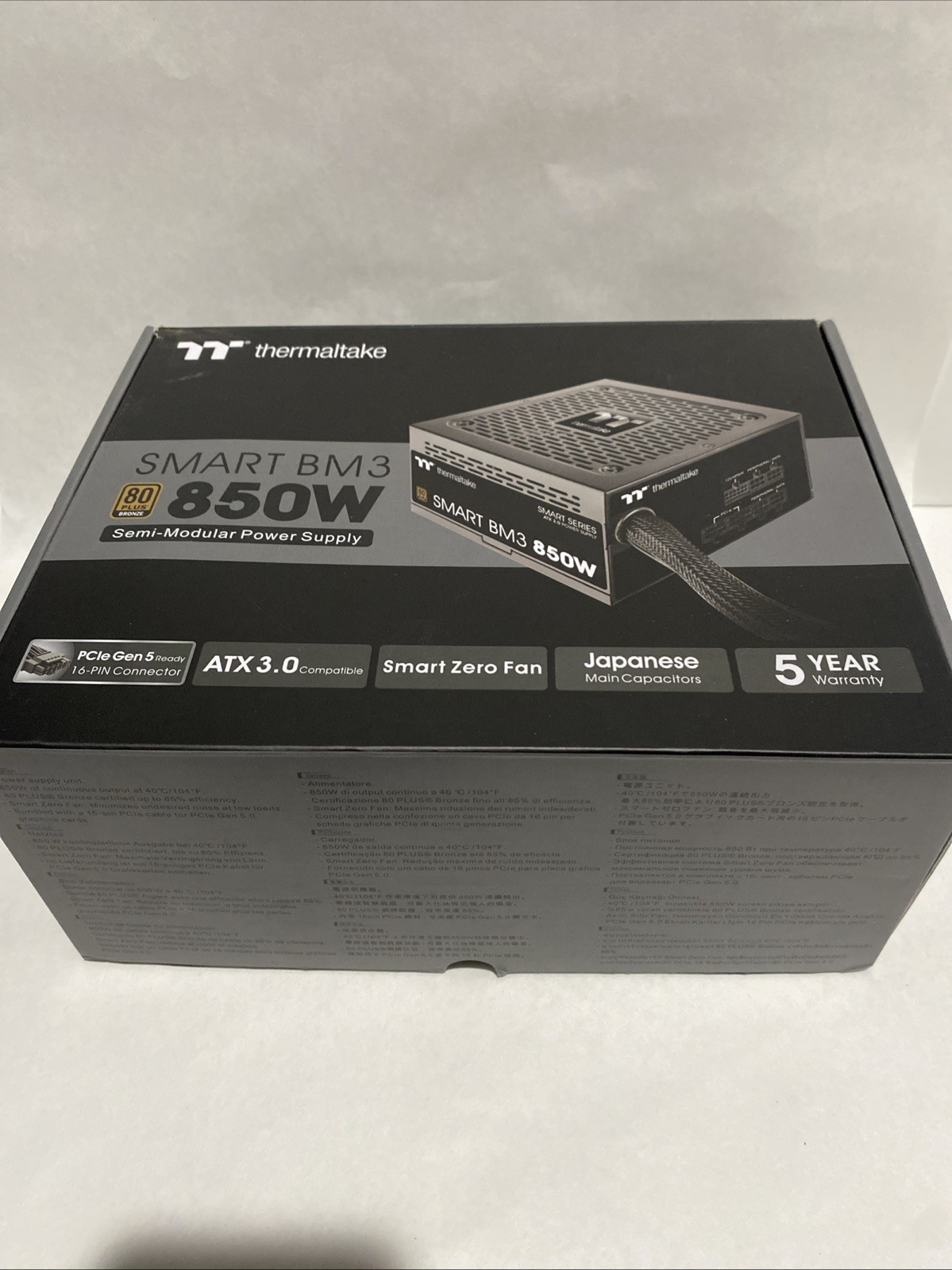 Thermaltake - Smart BM3 80+ Bronze PCIE Gen 5 ATX 3.0 850W Semi-Modular Power...