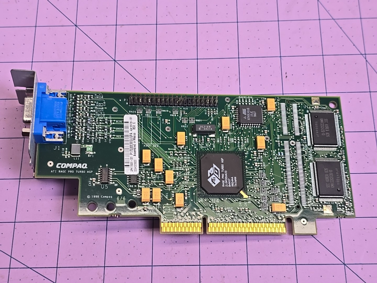 COMPAQ ATI Rage Pro Turbo 4MB AGP PC Graphics Card VID-ATI4AG - Tested - Works