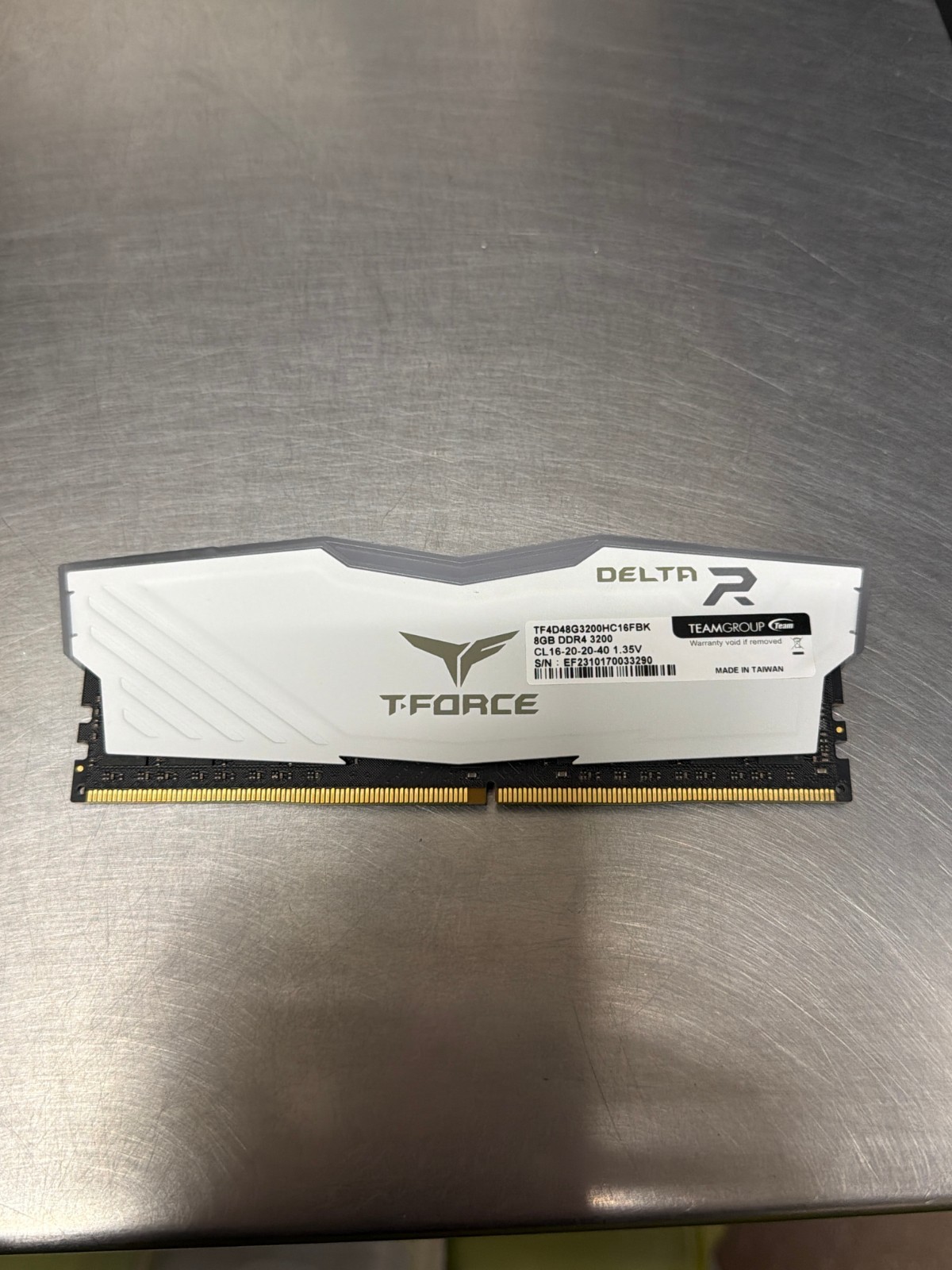 TeamGroup T-Force Delta R 8GB DDR4 3200 RGB Desktop RAM White TF4D48G3200HC16FBK