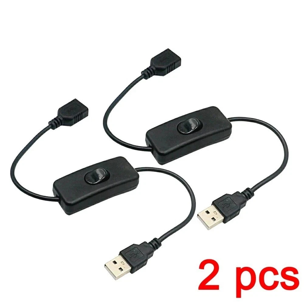 2PCS USB Cable with On Off Switch 30cm for Power and Data Transmission