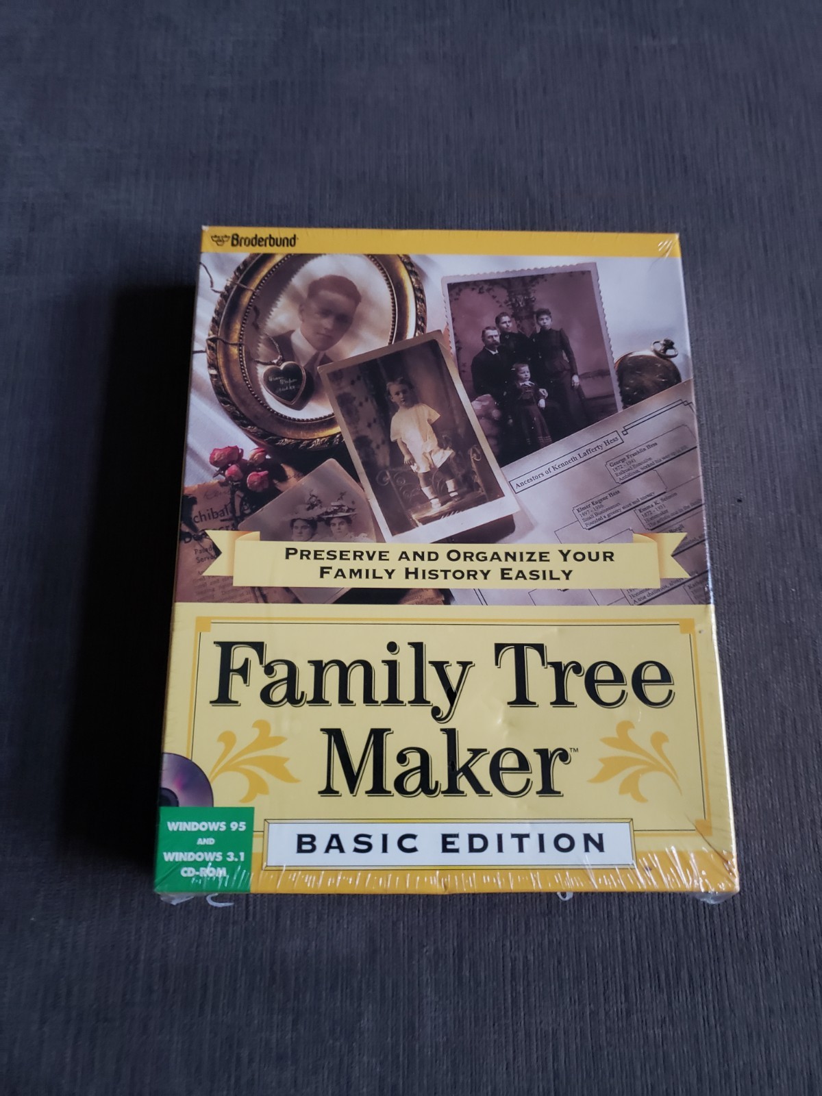 Vintage Broderbund Family Tree Maker Basic Edition 1996 - BRAND NEW SEALED