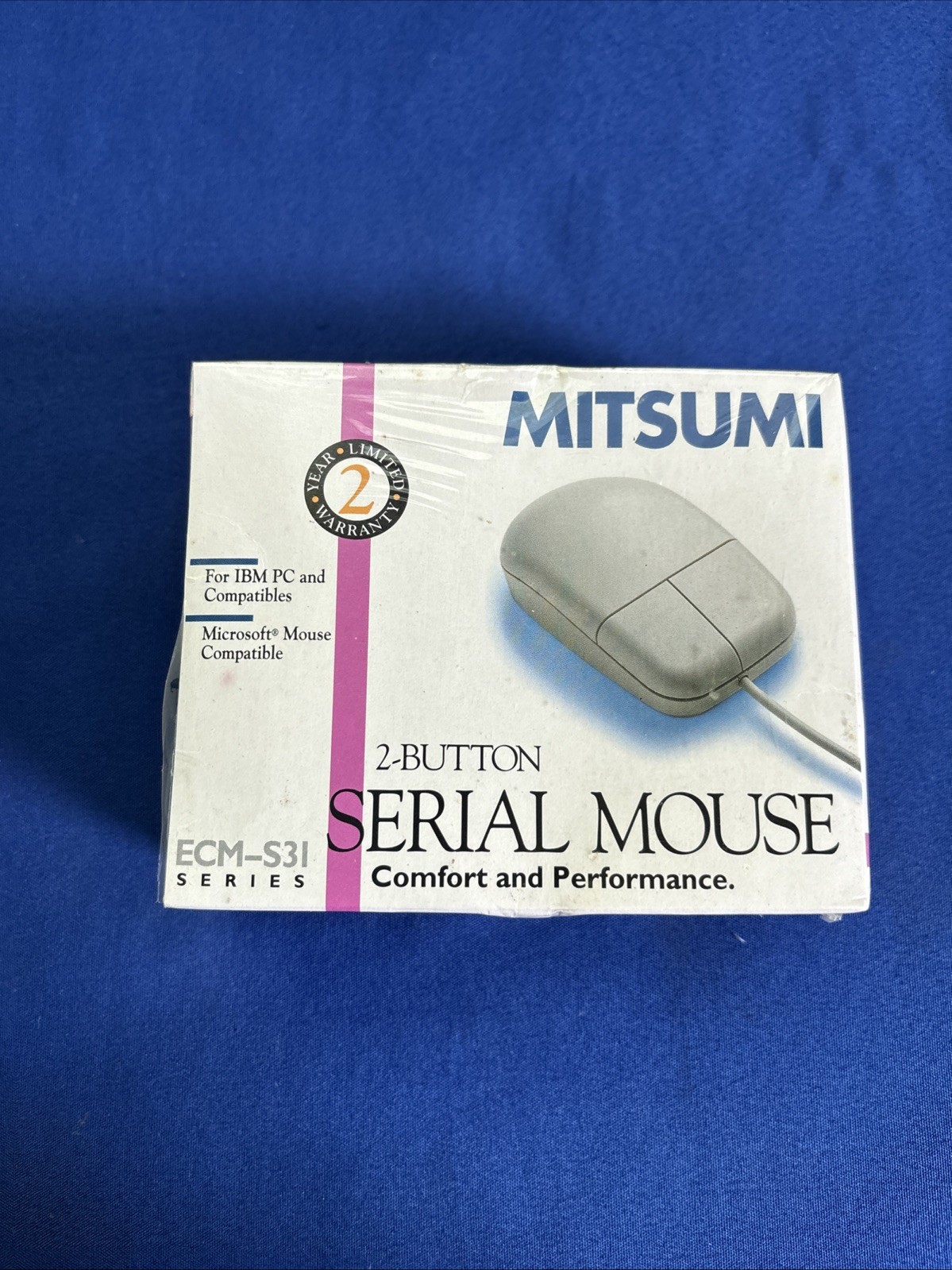 VINTAGE Mitsumi 2-Button Serial Mouse ECM-S31 SEALED NEW