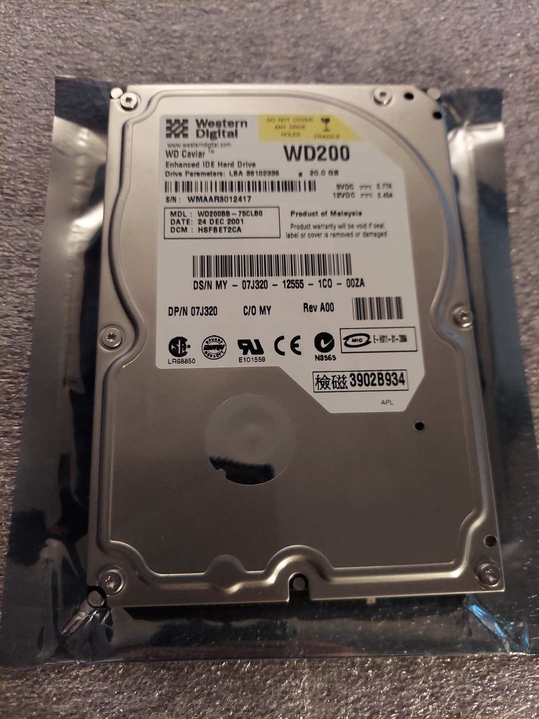 Tested GOOD Legacy Vintage WD200BB 20GB IDE PATA Internal HDD Hard Disk Drive