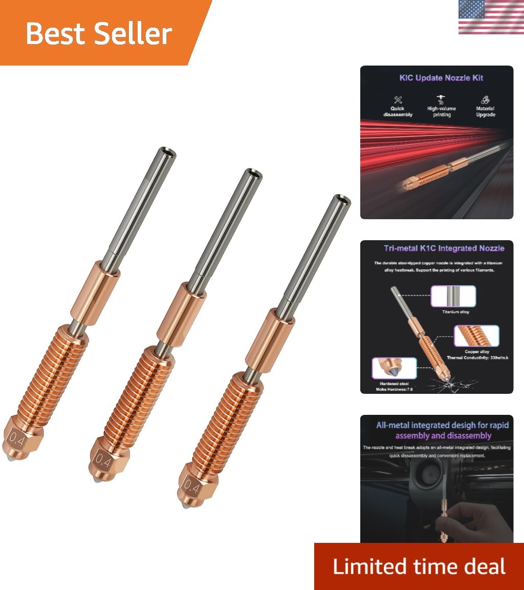 3PCS 0.4Mm Unicorn Nozzle for Creality K1/K1 Max/Ender 3 V3/V3 Plus/K1C/ K1 SE