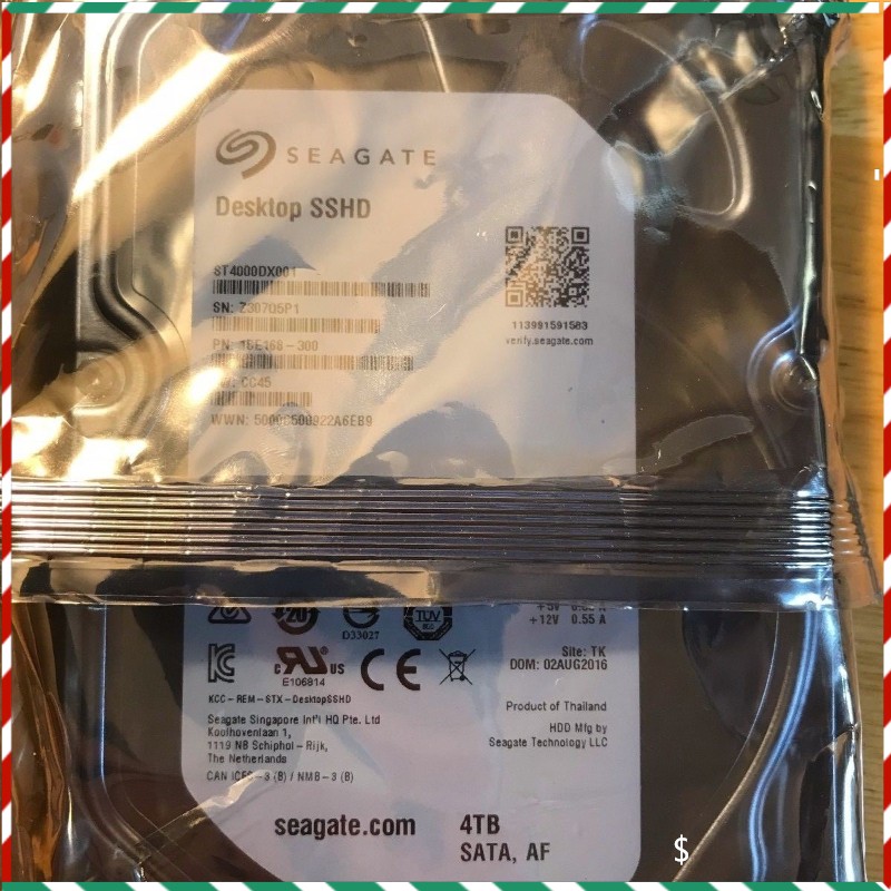 Seagate ST4000DX001 Solid State Hybrid Drive for Desktop 7200rpm 4TB SATA 6Gb/s -