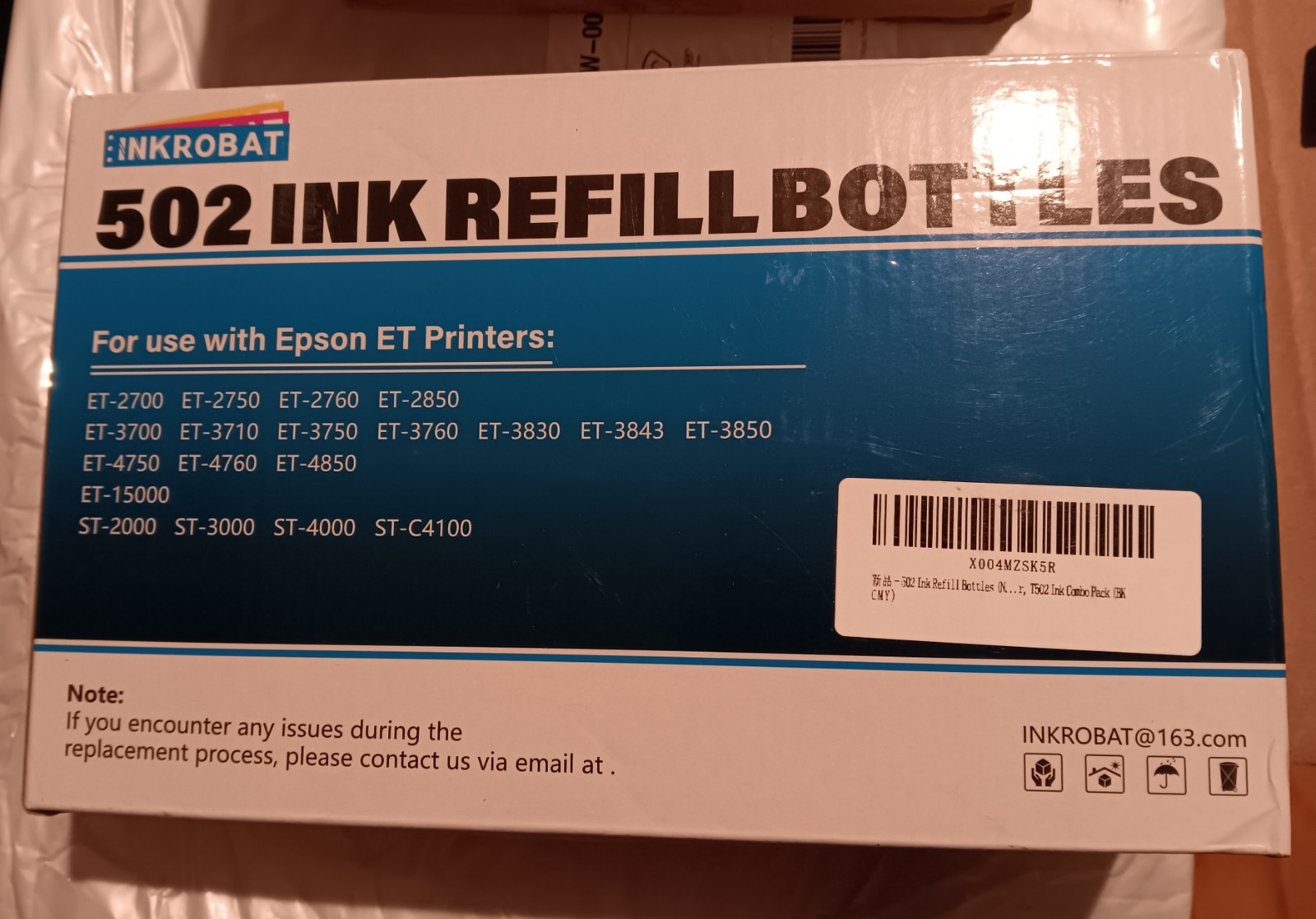 Compatible for T502 Ink Refill Bottles ET-2850 ET-3850 ET-4850 ET-15000 Ink Refi
