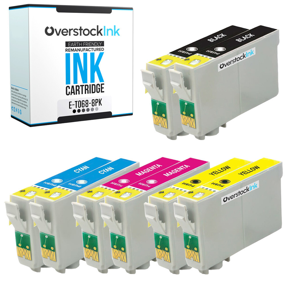 8-Pack Compatible OSI Epson T068 Cartridge for Stylus C120 NX615 Workforce 30