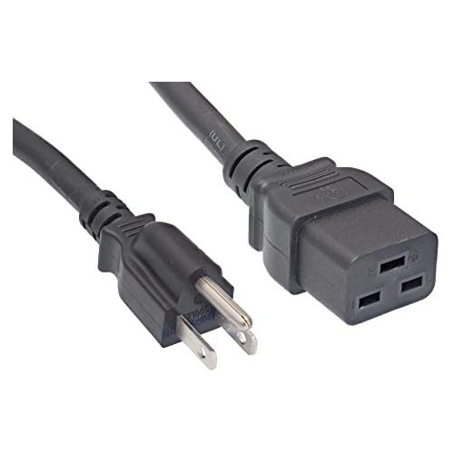 Cablelera NEMA 5-15P to IEC 320 C19 Power Cord Extension, 14AWG, 15A 125V, 6ft –