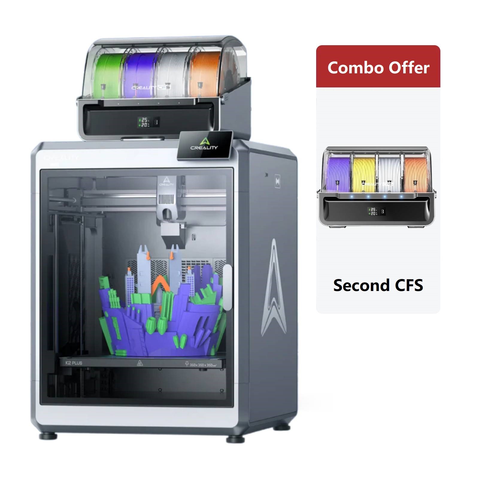 【Bundel】Creality K2 Plus Combo 3D Printer 600mm/s Multi-Color Printing w/CFS