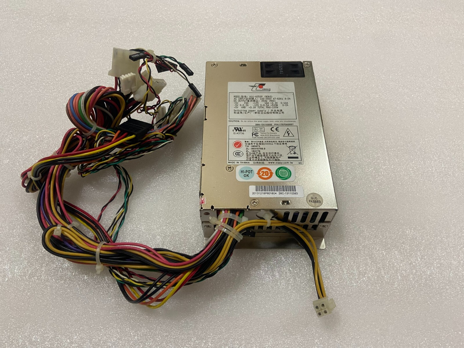 1PC ZIPPY EMACS H1U-6250P ROHS 250W Max Power Supply TESTED ＆ FASTSHIP