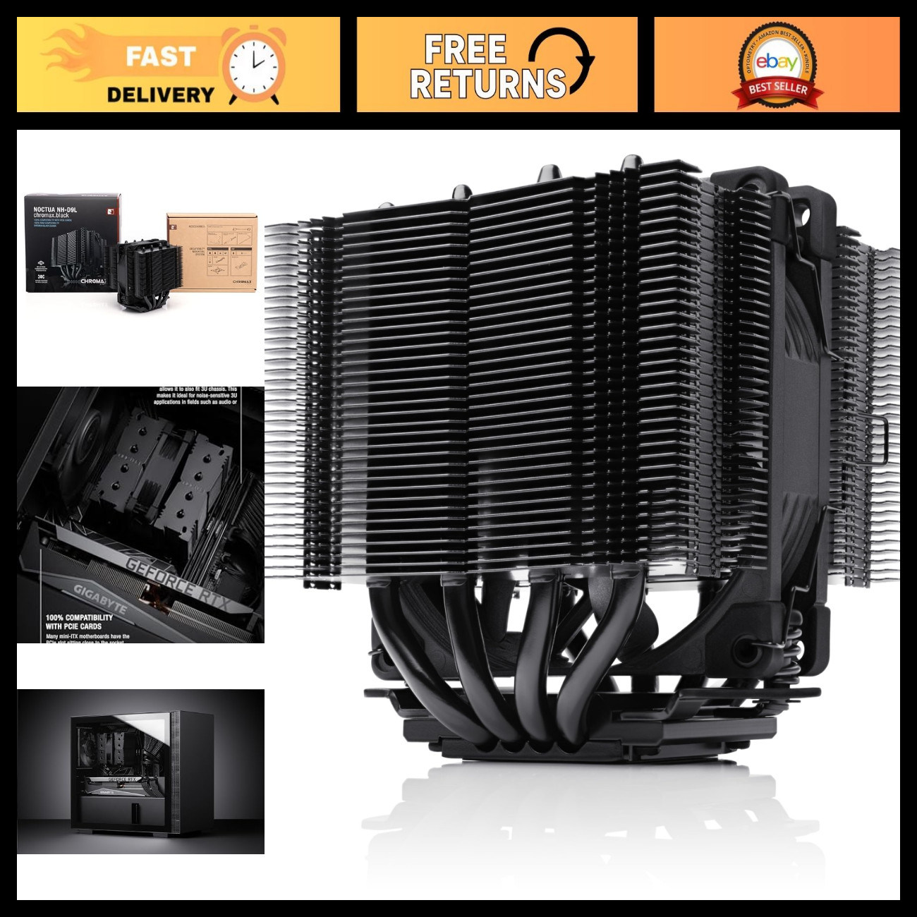 High-Performance Dual Tower CPU Cooler, Quiet & Compact, Ideal for Gaming & Over
