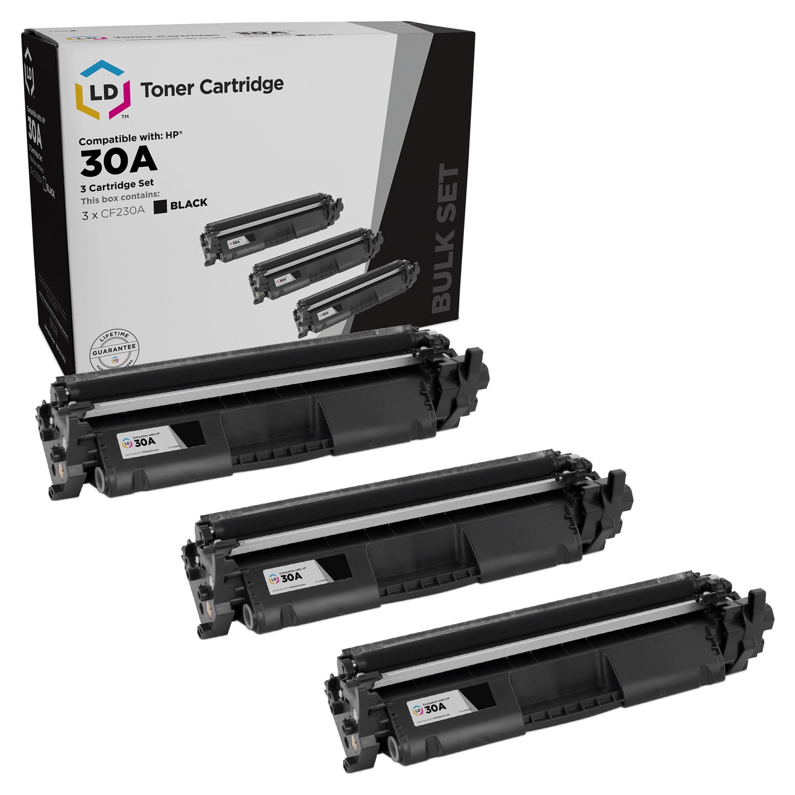 LD 5PK Replacement HP 30X CF230X HY Black Toner Cartridge LaserJet M203 MFP M227