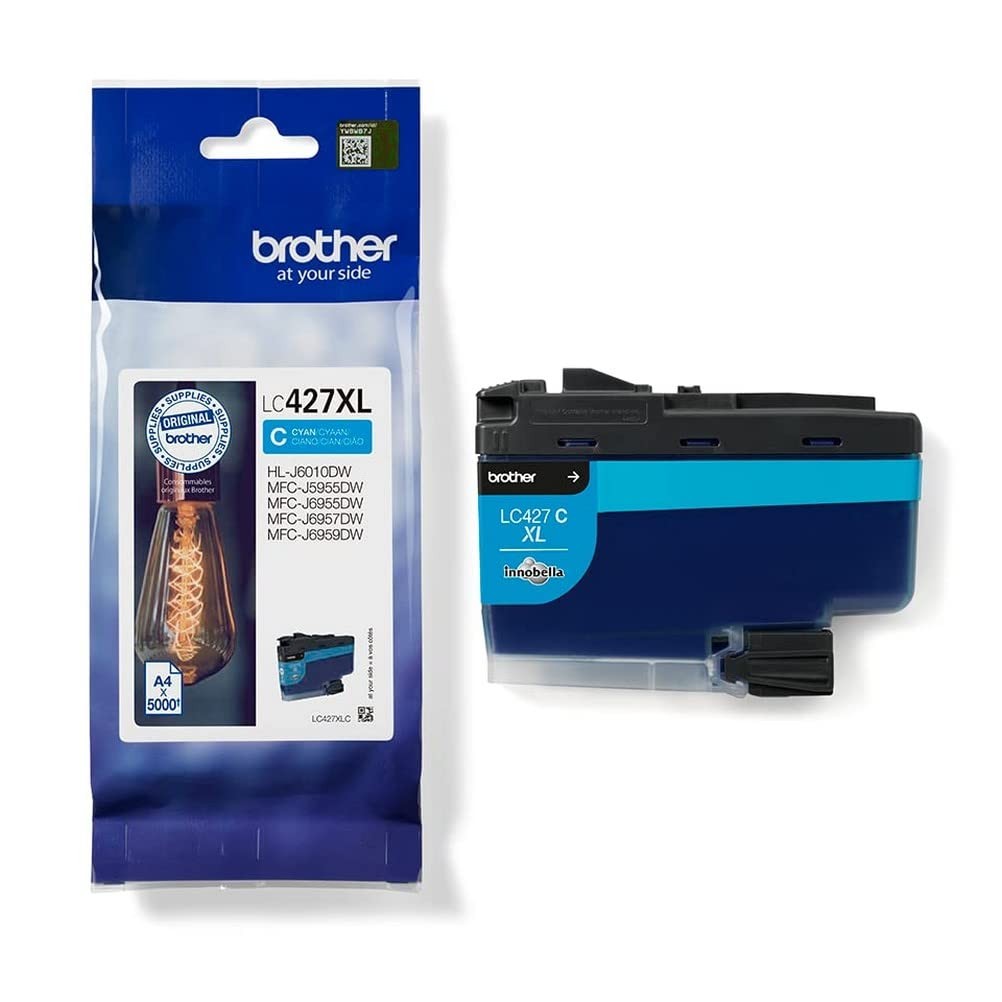 BROTHER LC-427XLC Inkjet Cartridge, Cyan, Single Pack, High Yield, Includes 1 x